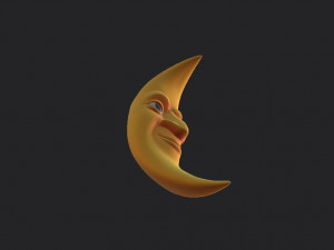 cartoon moon Model 3D