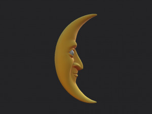 cartoon moon Model 3D