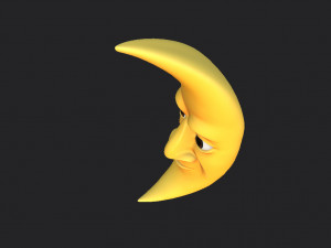 cartoon moon Model 3D