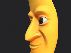 bulan kartun Model 3D