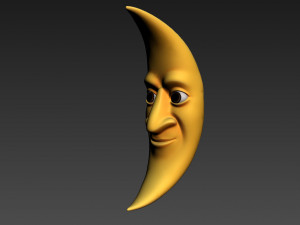 cartoon moon Model 3D