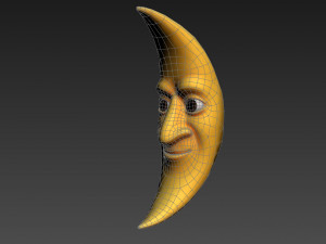 cartoon moon Model 3D