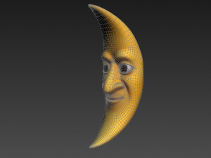 cartoon moon Model 3D