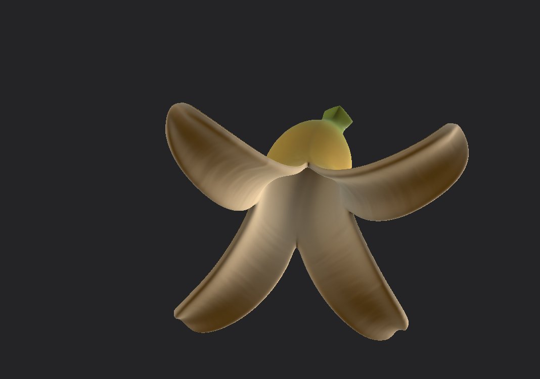 a banana peel 3D Model in Fruit 3DExport