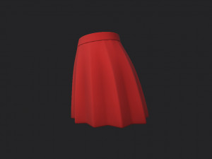 red skirt Modello 3D