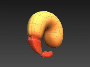 udang goreng Model 3D