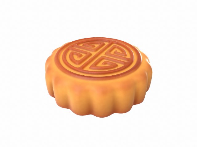 moon cake 3D 模型 .c4d .max .obj .3ds .fbx .stl .blend 