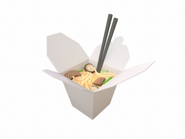 noodle box 3D 모델 .c4d .max .obj .3ds .fbx .stl .blend 