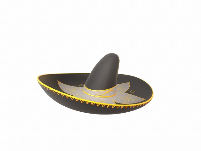 mexican musician hat Modelo 3D .c4d .max .obj .3ds .fbx .stl .blend 