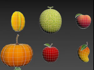 cartoon food pack 5 3D Model