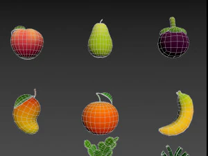 cartoon food pack 5 3D Model
