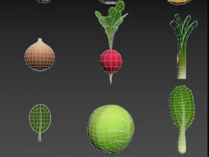 cartoon food pack 5 3D Model