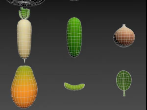 cartoon food pack 5 3D Model