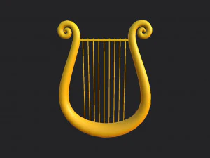 golden harp 3D Model