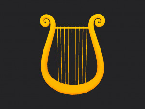 golden harp 3D Модель
