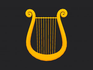 golden harp 3D Model