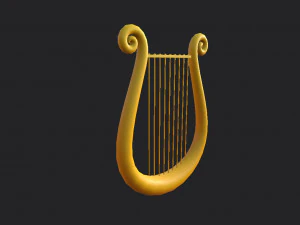 golden harp 3D Model