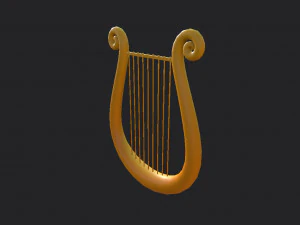 golden harp 3D Model