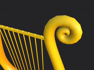 golden harp 3D Model