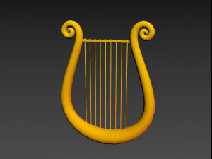 golden harp 3D Model