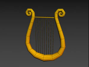 golden harp 3D Model