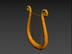 golden harp 3D Model
