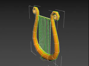 golden harp 3D Model