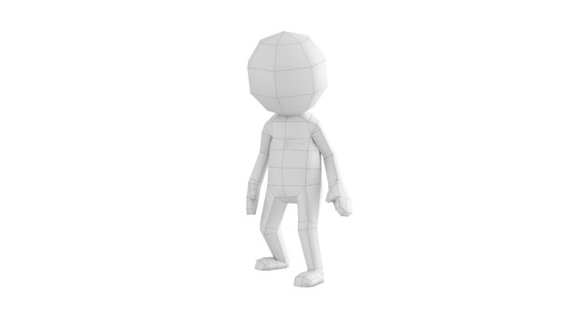 rigged low poly stickman Modello 3D .c4d .max .obj .3ds .fbx .stl .blend 