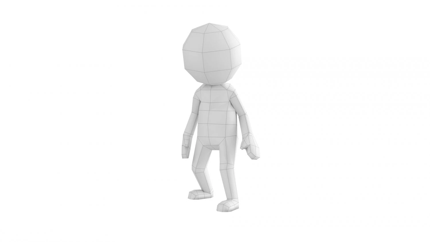 rigged low poly stickman 3D Model .c4d .max .obj .3ds .fbx .stl .blend 