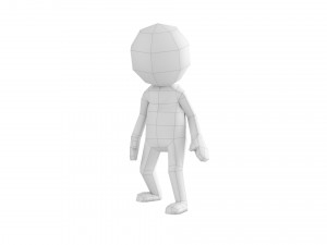 rigged low poly stickman 3D मॉडल