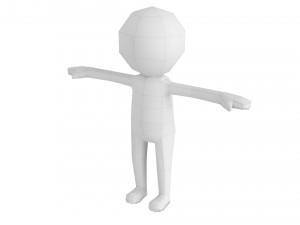 rigged low poly stickman Modello 3D