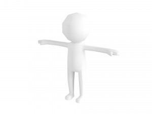 rigged low poly stickman Modello 3D