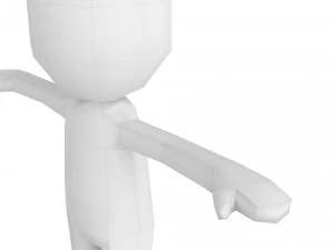 rigged low poly stickman 3D Model