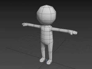 rigged low poly stickman 3D Model