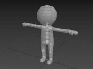 rigged low poly stickman 3D Model