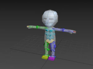 rigged low poly stickman 3D Model
