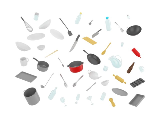 kitchenware pack Modelo 3D .c4d .max .obj .3ds .fbx .stl .blend 