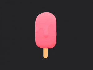 ice cream on a stick 3D Model