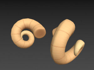 ram horn Modello 3D