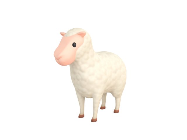 cartoon sheep 3D 모델 .c4d .max .obj .3ds .fbx .stl .blend 