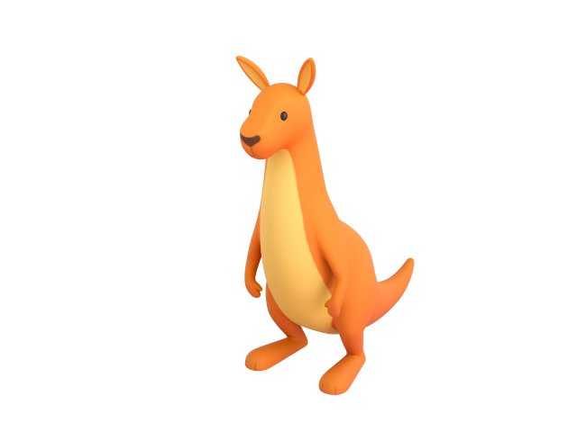 cartoon kangaroo 3D Model .c4d .max .obj .3ds .fbx .stl .blend 