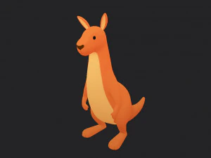 canguro de dibujos animados Modelo 3D
