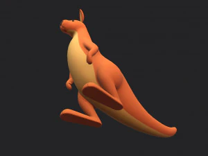 canguro de dibujos animados Modelo 3D
