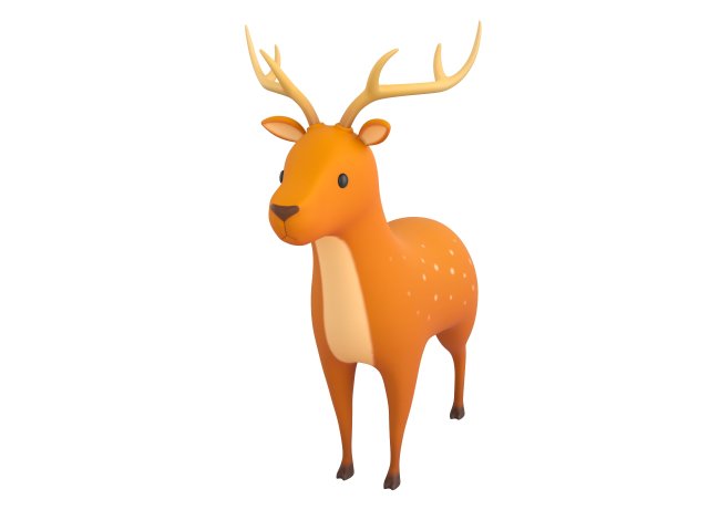 cartoon deer Modello 3D .c4d .max .obj .3ds .fbx .stl .blend 