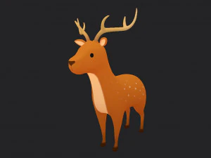 rysunkowy jeleń Model 3D