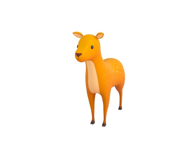 cartoon doe 3D Model .c4d .max .obj .3ds .fbx .stl .blend 