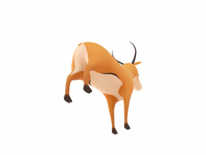 cartoon antelope 3D 모델