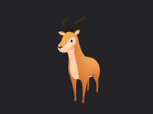 cartoon antelope 3D 모델