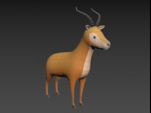cartoon antelope 3D 모델