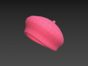 wool beret hat Model 3D